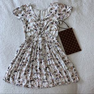 floral cut out dress